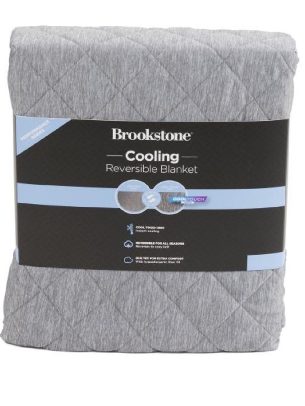 Brookstone Quilted Cooling Reversible Blanket - Light Gray